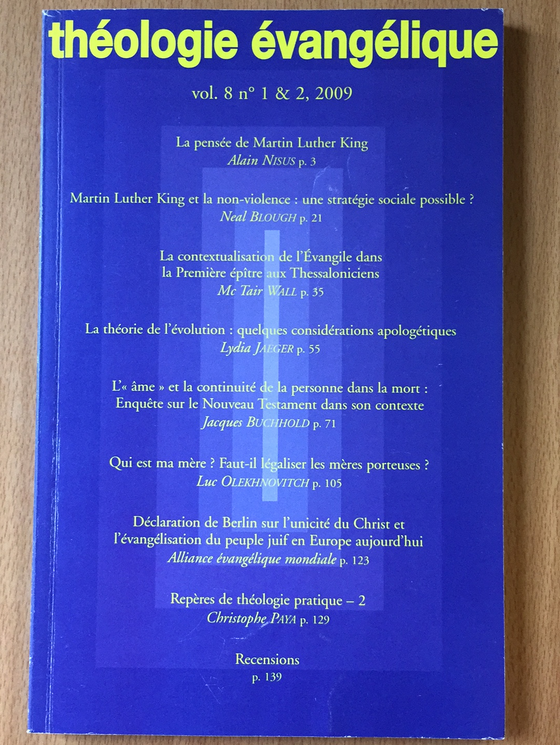 Théologie Évangélique vol.8 #1&2 2009