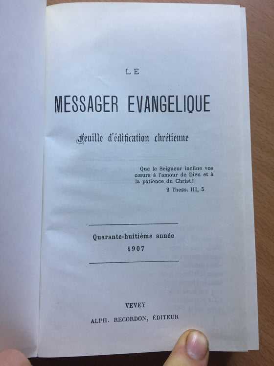 Le messager évangélique 1907