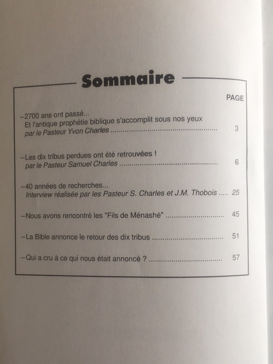 Document Expériences n.112 voici que ressurgissent les dix tribus perdues d'Israël