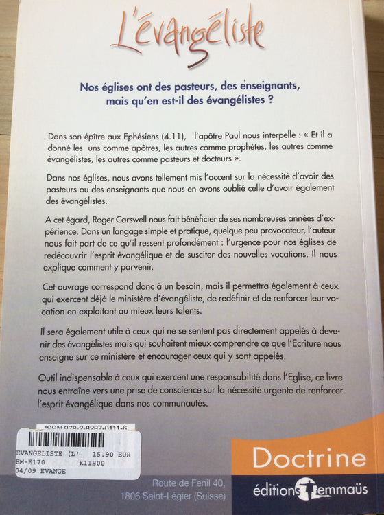 L'Évangéliste: un ministère à découvrir - ChezCarpus.com