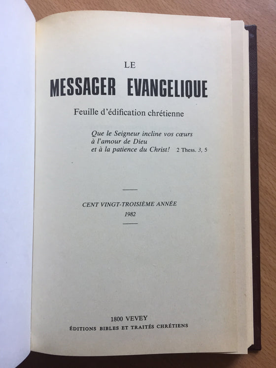 Le messager évangélique 1982