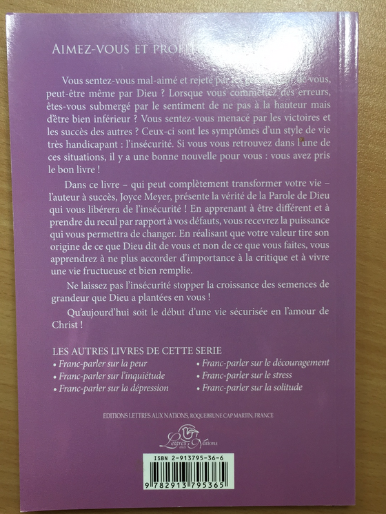 Franc-parler sur l’insécurité (retiré des ventes)