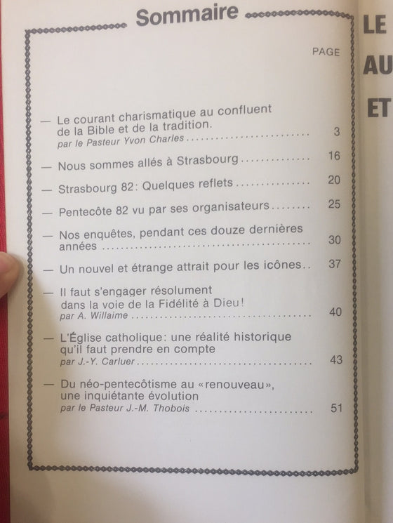 Document Expériences n.47 Notre analyse sur le courant charismatique