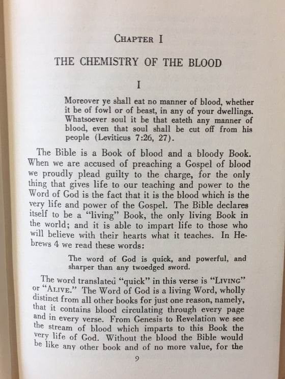 The Chemistry of the Blood and other stirring messages