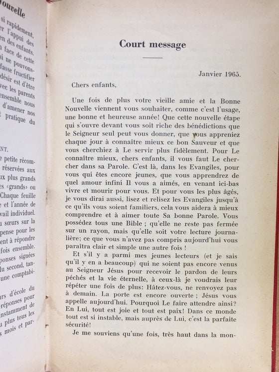 La Bonne Nouvelle annoncée aux enfants 1965