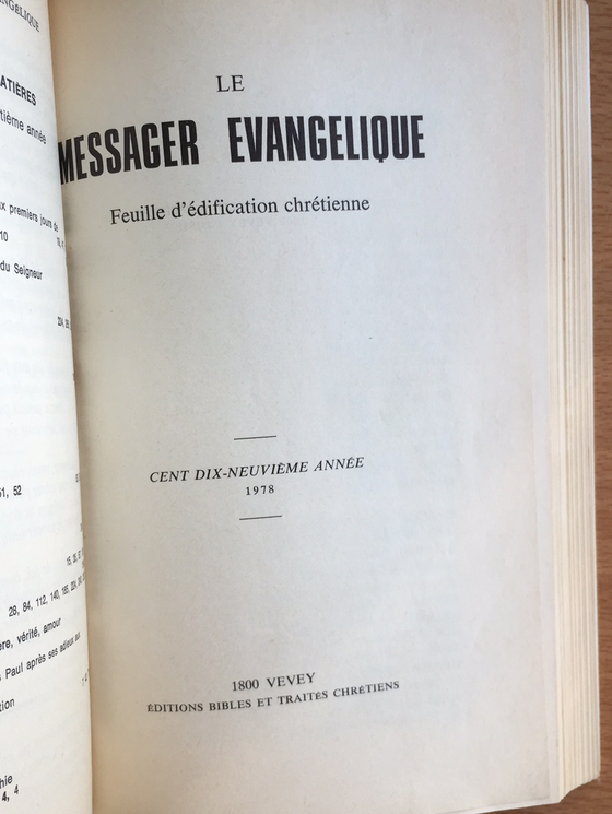 Le messager évangélique 1977-1978