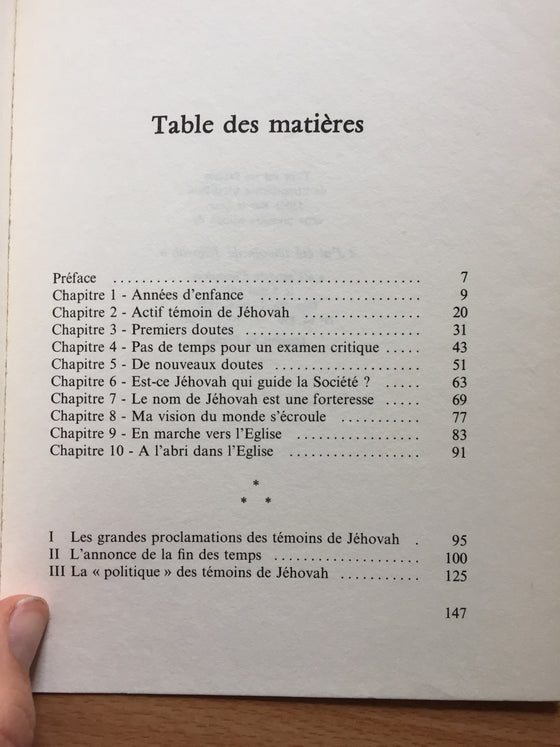 J’ai été témoin de Jéhovah (catholique)