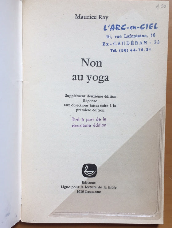 Non au yoga - supplément deuxième édition