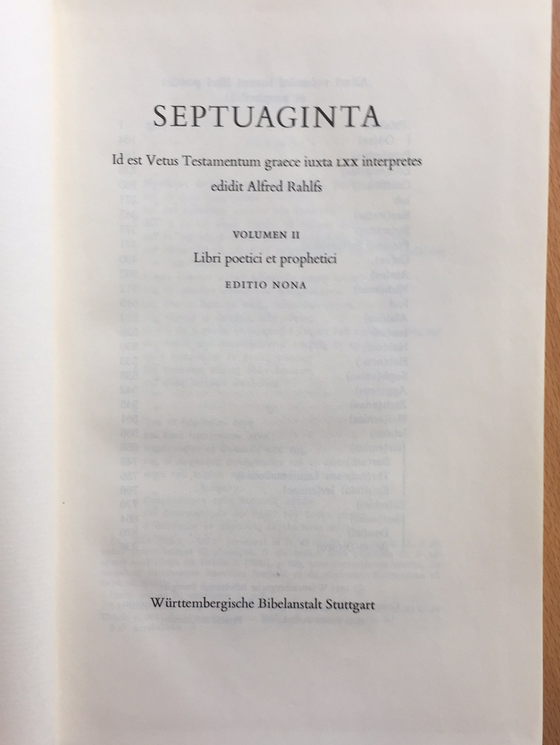 Septante (Septuaginta) Volumen II