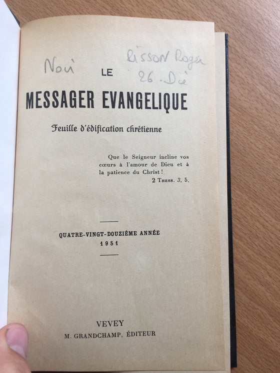 Le messager évangélique 1951