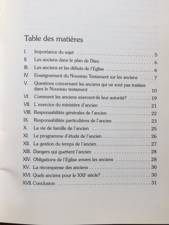 Les Anciens : au service de l’église