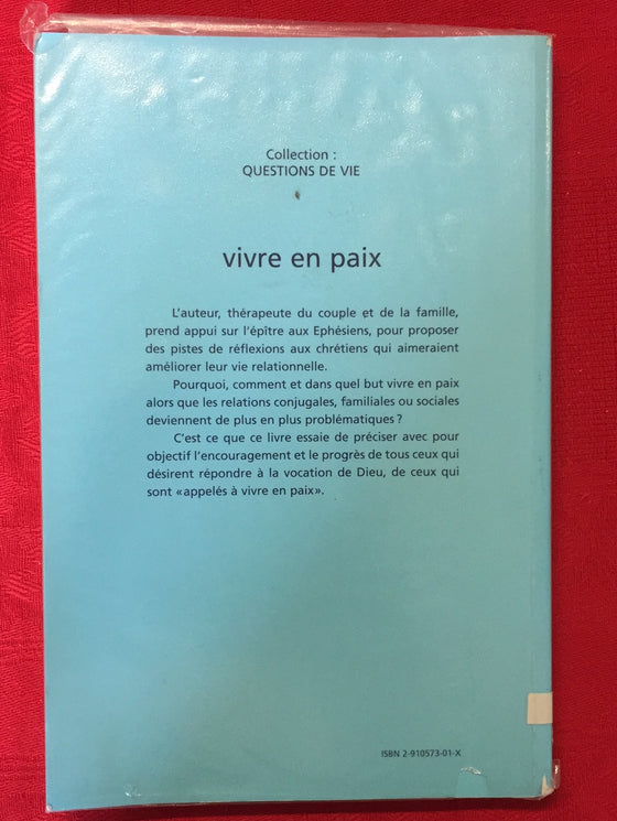 Vivre en paix - Lettre au chrétiens