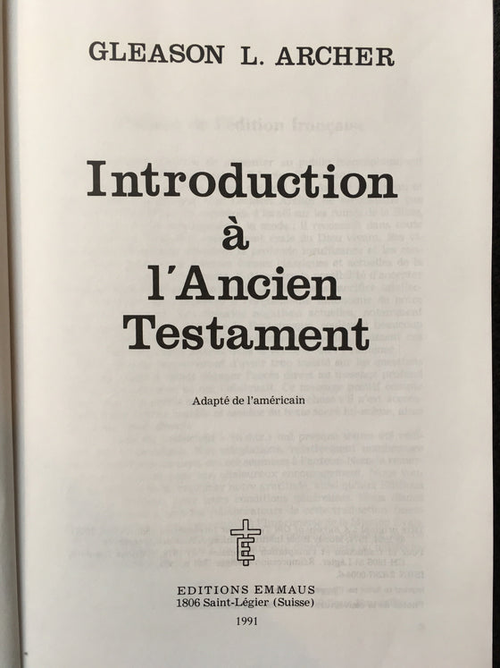 Introduction à l’Ancien Testament (excellent état intérieur): livre épuisé chez l’éditeur! - ChezCarpus.com