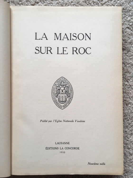 La maison sur le roc (livre ancien de 1935) - ChezCarpus.com