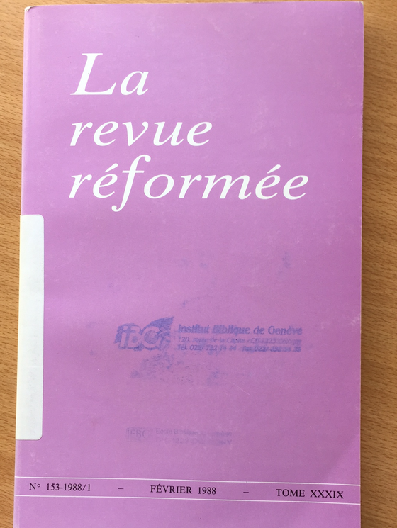 La revue réformée #153 1988/1