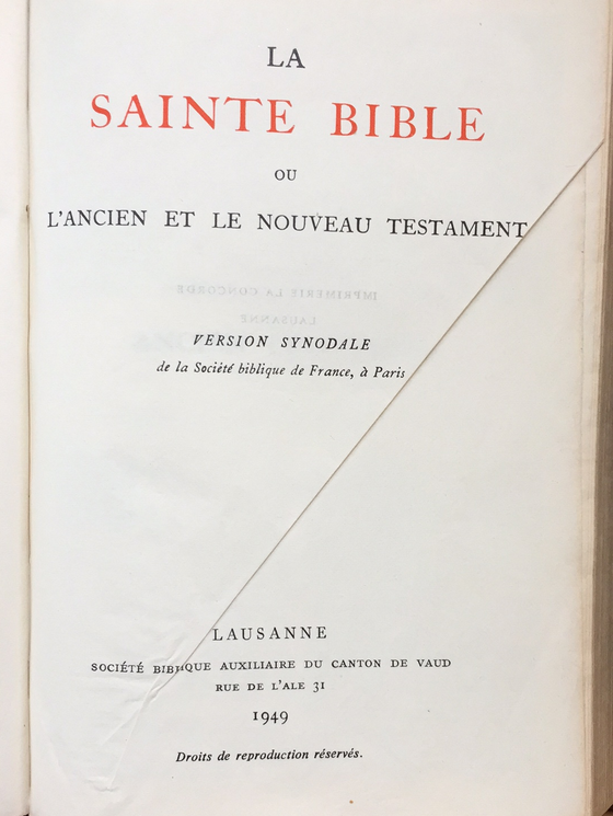 La sainte bible version synodale