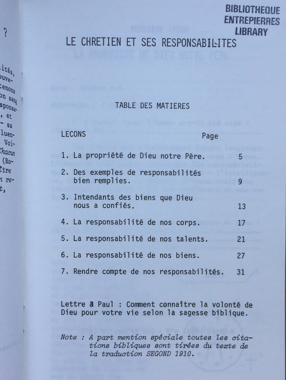 Le chrétien et la gestion de ses biens