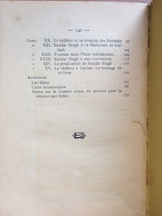 Un apôtre hindou: le Sâdhou Sundar Singh