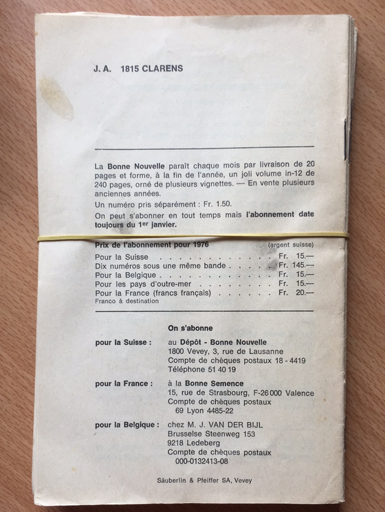 La Bonne Nouvelle annoncée aux enfants 1975