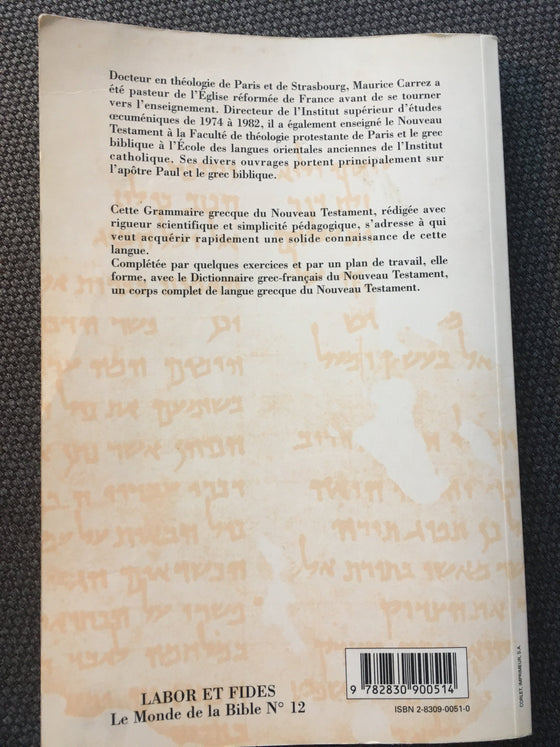 Grammaire grecques du Nouveau Testament - ChezCarpus.com