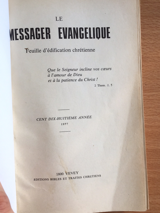 Le messager évangélique 1977-1978