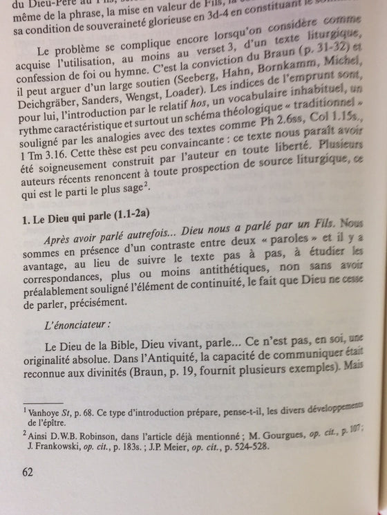 L'épître aux Hebreux Tome 1 - Samuel Benetreau