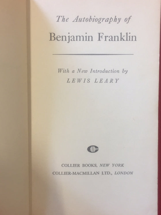 The Autobiography of Benjamin Franklin