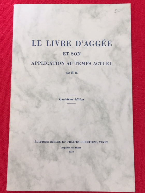 Le livre d’Aggée et son application au temps actuel