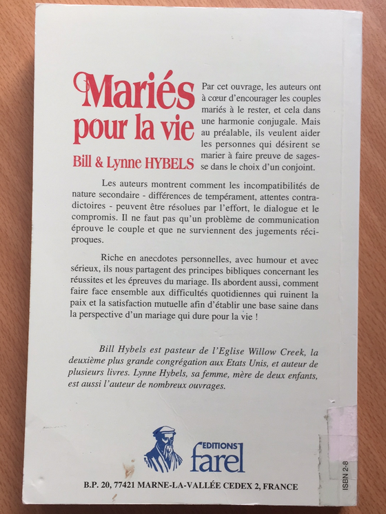 Mariés pour la vie (retirés des ventes)