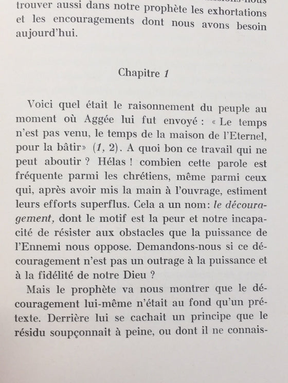 Le livre d’Aggée et son application au temps actuel