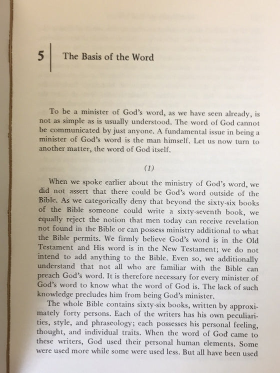 The Ministry of God's Word