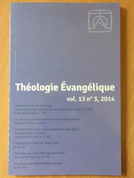 Théologie Évangélique vol.13 #3 2014
