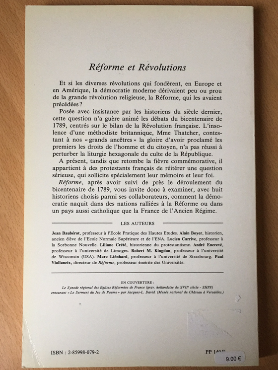 Réforme et révolutions (perspective non-chrétienne)