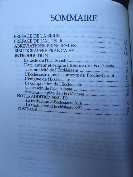 Le livre de l’Ecclesiaste - ChezCarpus.com