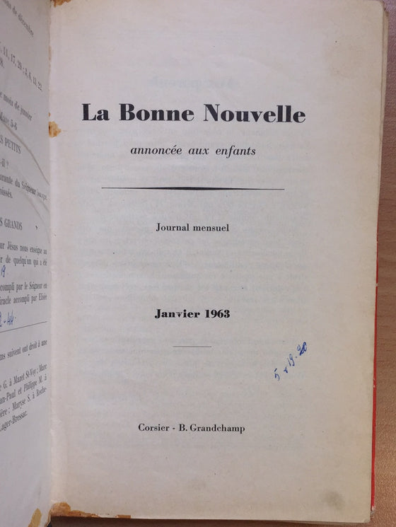 La Bonne Nouvelle annoncée aux enfants 1963