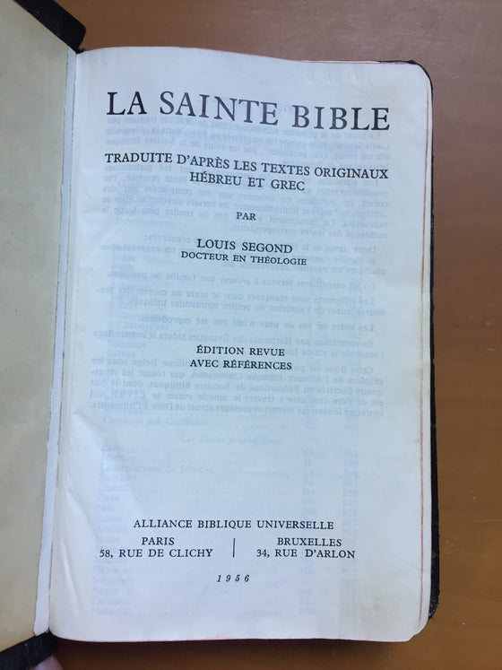 La sainte bible Louis segond 1956