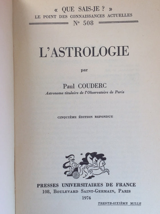 L'astrologie - que sais-je ?