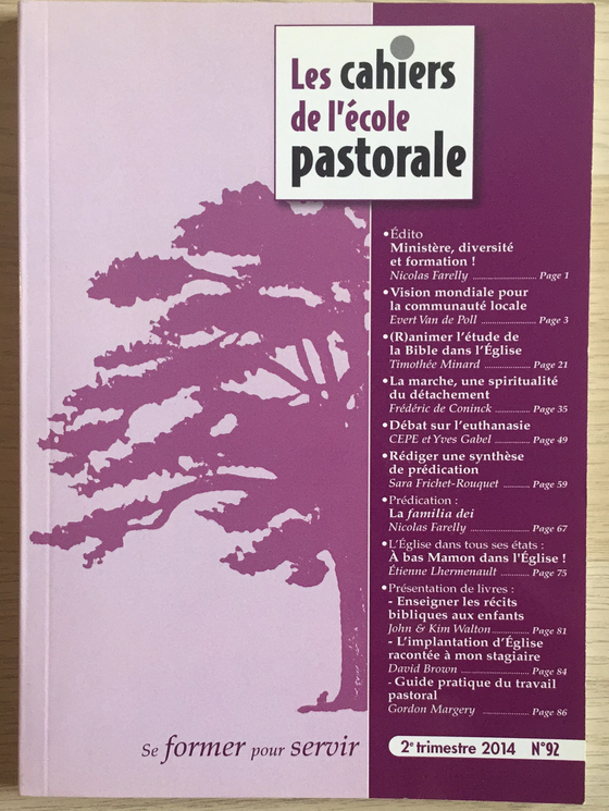 Les cahiers de l’école pastorale - 2e trimestre 2014 vol.92