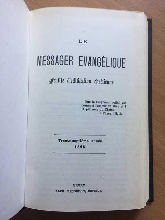 Le messager évangélique 1896