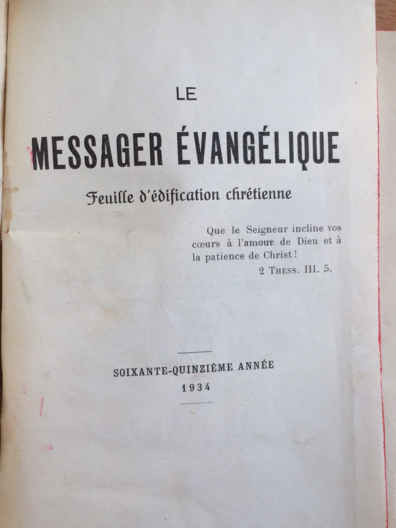 Le messager évangélique 1934