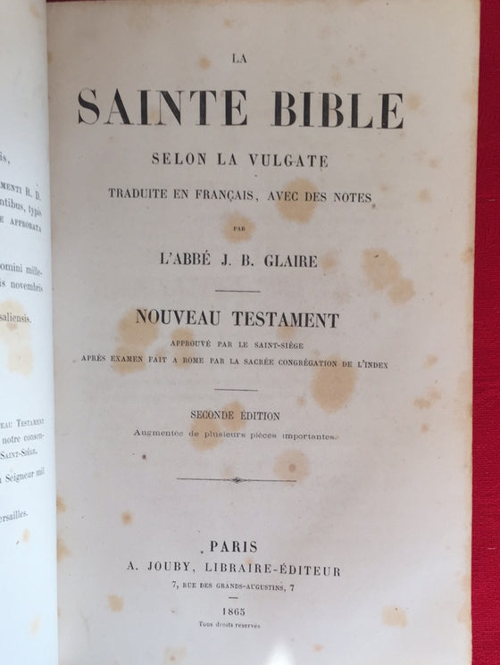 Nouveau Testament Selon La Vulgate - Traduite en Français