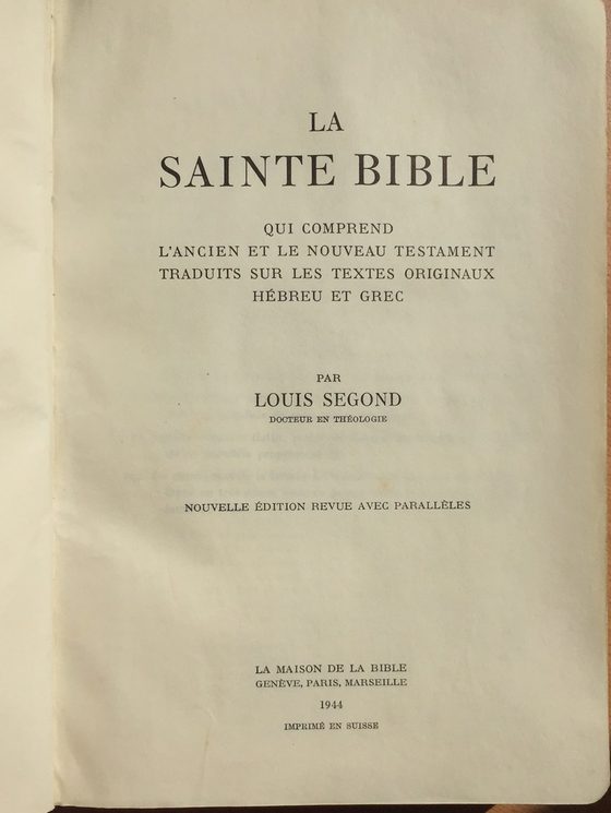 La Sainte Bible (1944)