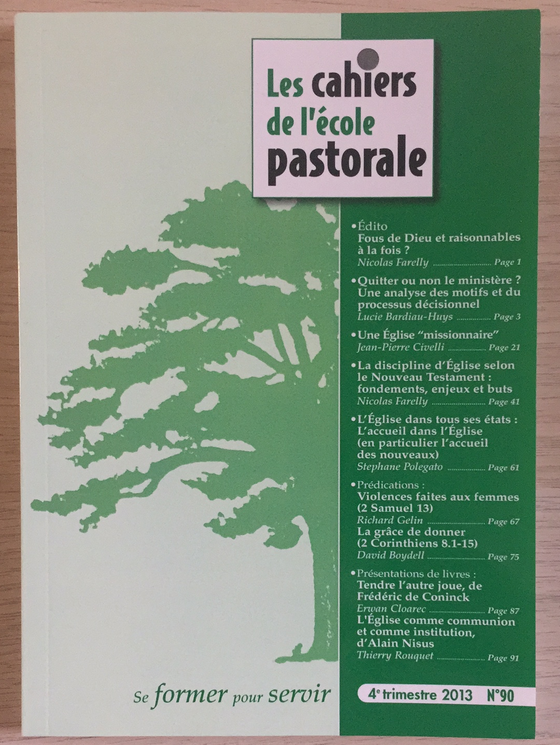 Les cahiers de l’école pastorale - 4e trimestre 2013 vol.90