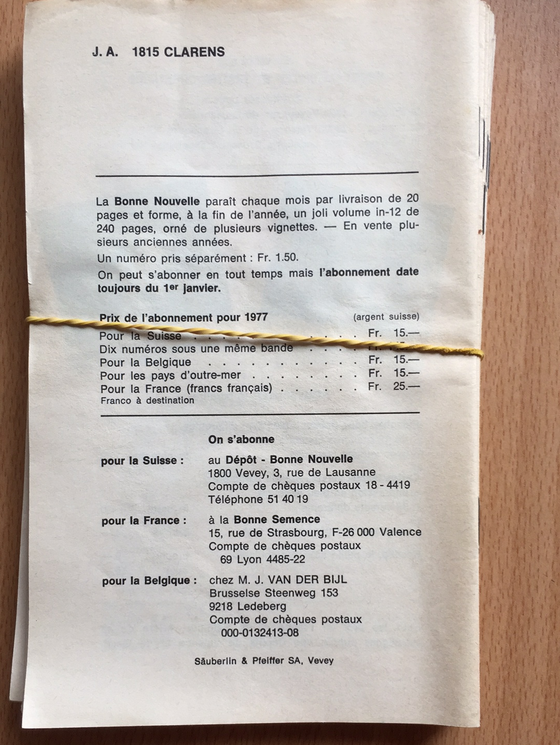 La Bonne Nouvelle annoncée aux enfants 1976