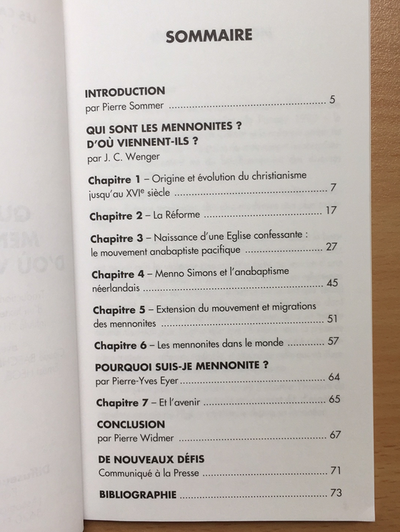 Qui sont les mennonites ? D’où viennent-ils ? vol.4 1993 Les cahiers de Christ seul