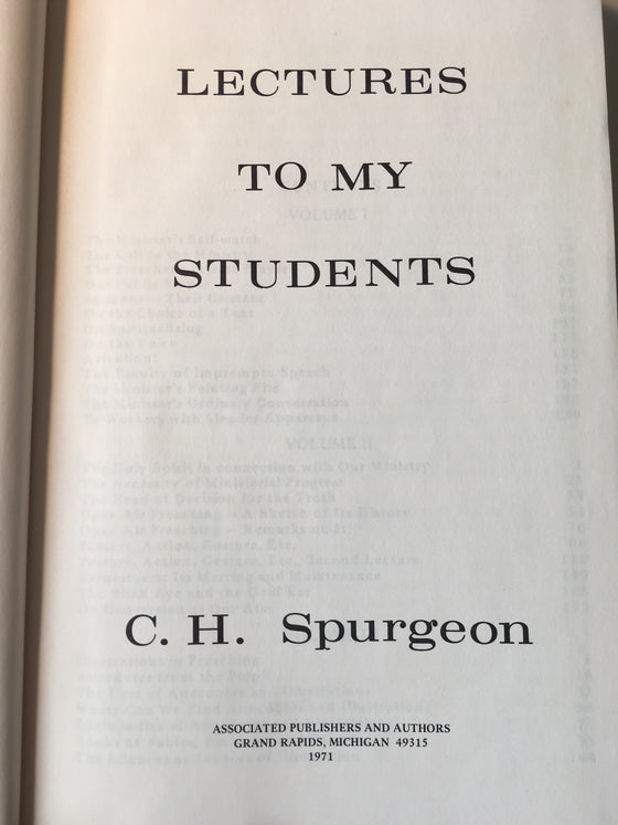 Lectures to my students (les 3 volumes en 1) - ChezCarpus.com