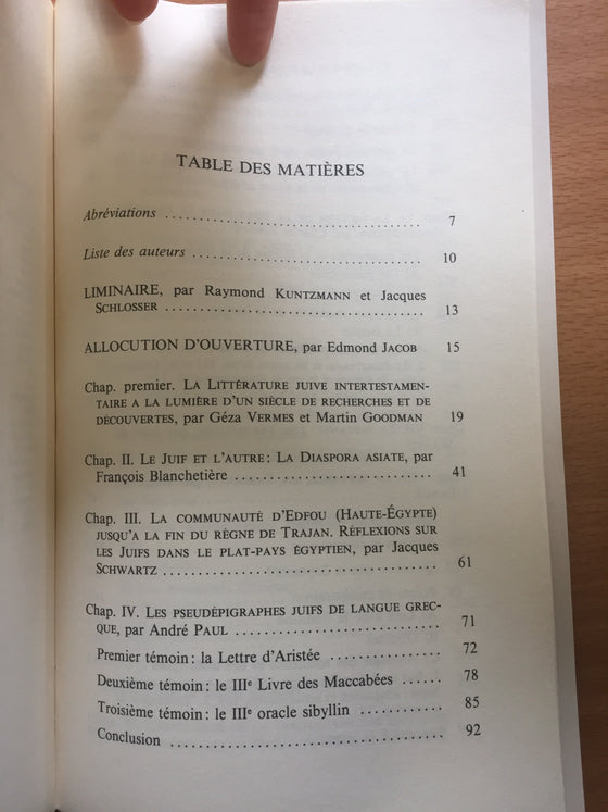 Études sur le judaïsme hellénistique (catholique)