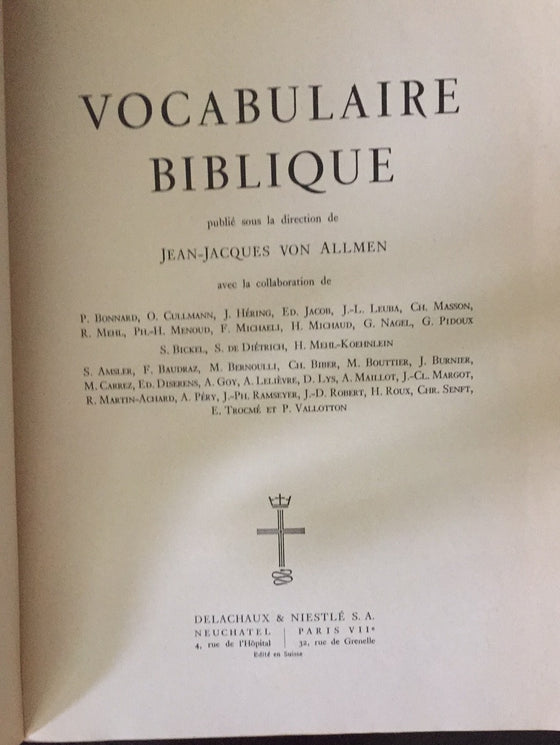 Vocabulaire biblique