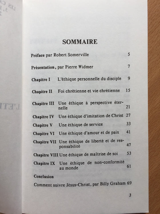 L’éthique du disciple vol.3 Les cahiers de Christ seul