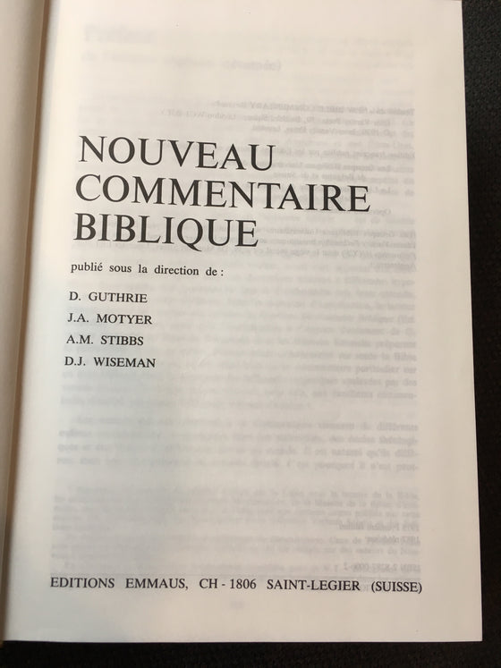 Nouveau commentaire biblique (éditions Emmaus) - ChezCarpus.com